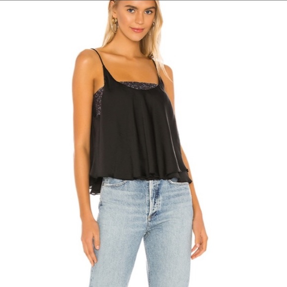 Free People Turn It On Cami Black Sequins Bralette Black Tank Top Small - Picture 5 of 14